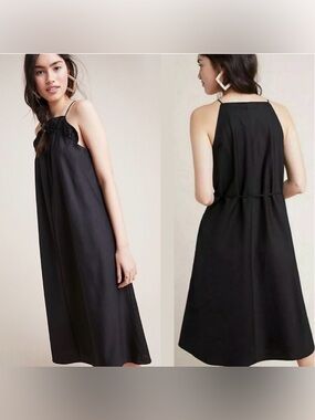 Anthropologie Corey Lynn Calter Harper Midi Dress Black Women’s Size Small